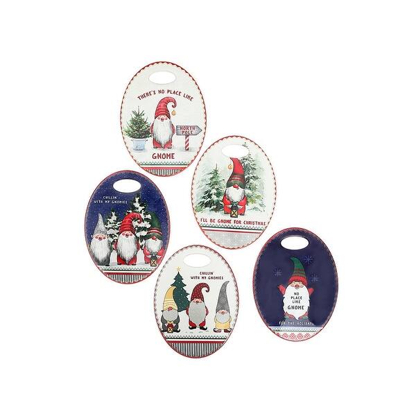 IH Casa Decor X'Mas 8" Oval Ceramic Trivet (Gnomies) (Asstd) Set of 6